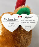 Ty Beanie Boos - Alpine the Christmas Reindeer, Medium (11"), Glitter Eyes, 2013 Redesign