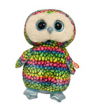 Ty Beanie Boos - Aria the Rainbow Owl, Large (16"), Glitter Eyes, Claire's Exclusive