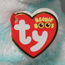 Ty Beanie Boos - Atlas the Blue & White Fox, Medium (9"), Glitter Eyes