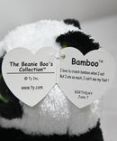 Ty Beanie Boos- Bamboo the Panda, Glitter Eyes