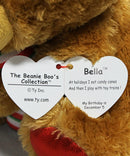Ty Beanie Boos - Bella the Christmas Teddy Bear, Medium (8.5"), Glitter Eyes