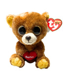Ty Beanie Boos - Berlin the Tan Teddy Bear, (5"), Glitter Eyes, Europe