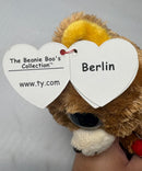 Ty Beanie Boos - Berlin the Tan Teddy Bear, (5"), Glitter Eyes, Europe