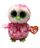 Ty Beanie Boos - Bubbly the Pink Owl, (6"), Glitter Eyes, Claire's Exclusive
