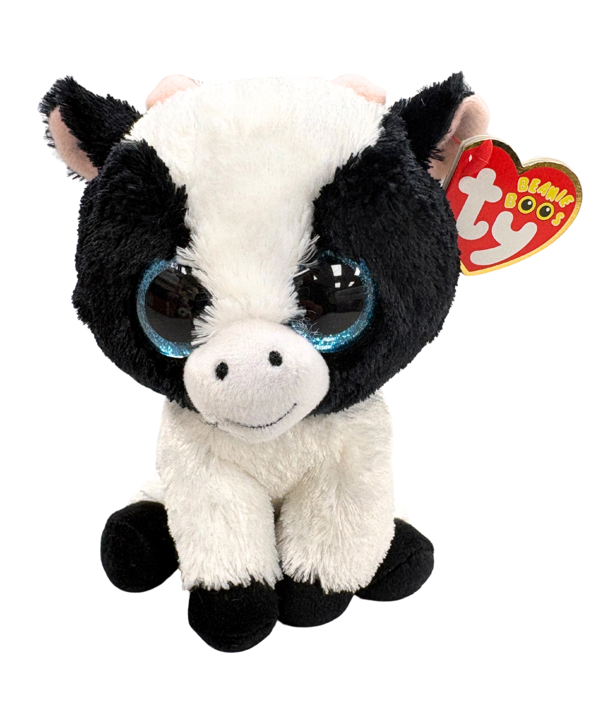 Boo Jeeer Ty Beanie Boos - Butter the Cow, Glitter Eyes
