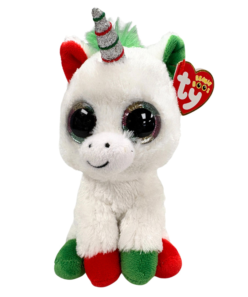 Ty Beanie Boos - Candy Cane the Unicorn, Glitter Eyes, Winter holidays