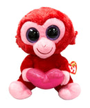 Ty Beanie Boos - Charming the Monkey, Medium, Glitter Eyes, Valentine's Day, Medium size