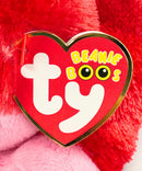 Ty Beanie Boos - Charming the Monkey, Medium, Glitter Eyes, Valentine's Day