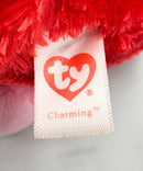 Ty Beanie Boos - Charming the Monkey, Medium, Glitter Eyes, Valentine's Day