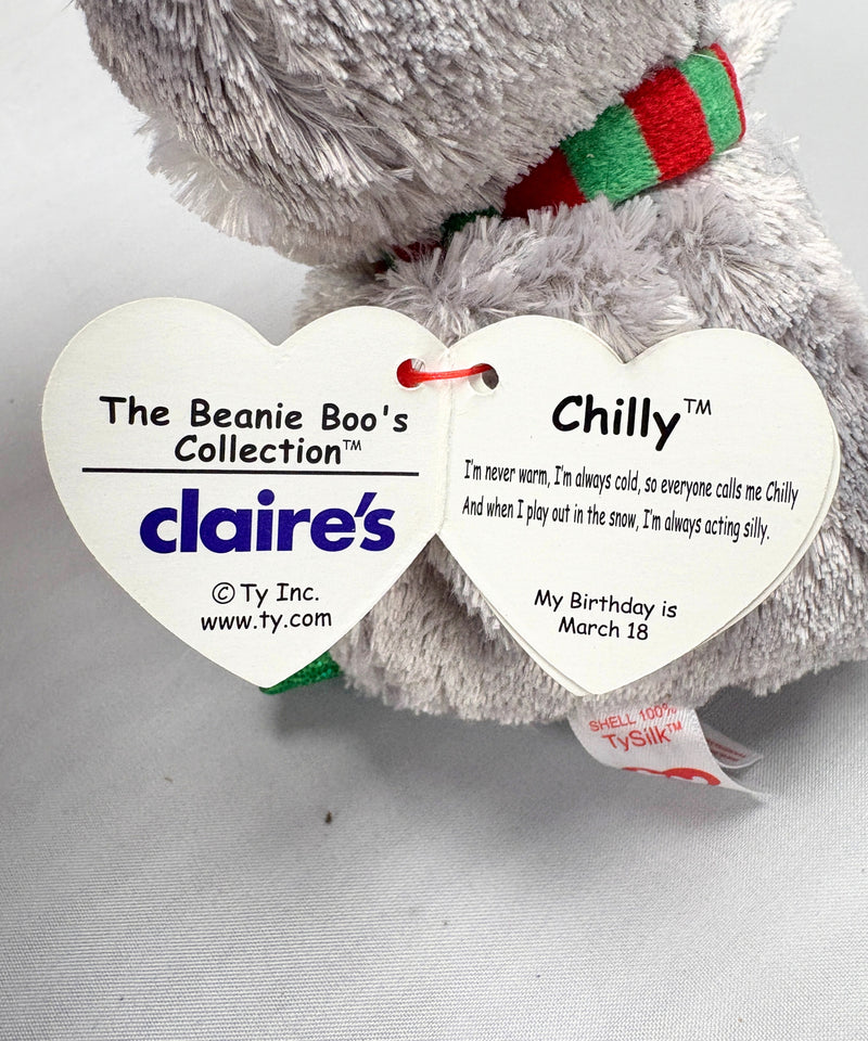 Ty Beanie Boos - Chilly the Penguin, Glitter Eyes, Claire's, Winter
