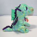 Ty Beanie Boos - Cinder the Green and Purple Dragon, Medium (9"), Glitter Eyes