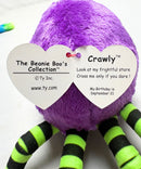 Ty Beanie Boos - Crawly the Purple Spider, (4"), Glitter Eyes, Halloween