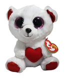 Ty Beanie Boos- Cuddly Bear the Valentine's Day Teddy Bear, Glitter Eyes