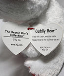 Ty Beanie Boos- Cuddly Bear the Valentine's Day Teddy Bear, Glitter Eyes