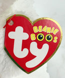 Ty Beanie Boos - Cuddly Bear the Teddy Bear, Medium, Glitter Eyes, Valentine's Day, Medium size