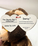 Ty Beanie Boos - Darcy the Brown Teddy Bear, (6"), Glitter Eyes, Europe