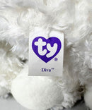 Ty Beanie Boos - Diva the Bichon Frise Dog, (9"), Solid Eyes