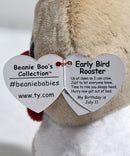 Ty Beanie Boos- Early Bird Rooster, Glitter Eyes, 7-Eleven Exclusive