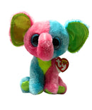 Ty Beanie Boos - Elfie the Pink and Blue Elephant, (6"), Glitter Eyes, Justice Stores