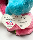 Ty Beanie Boos - Elfie the Pink and Blue Elephant, (6"), Glitter Eyes, Justice Stores