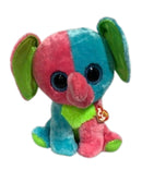 Ty Beanie Boos - Elfie the Pink and Blue Elephant, Large (16"), Glitter Eyes, Justice Stores