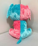 Ty Beanie Boos - Elfie the Pink and Blue Elephant, Large (16"), Glitter Eyes, Justice Stores