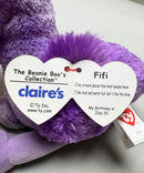 Ty Beanie Boos - Fifi the Purple Flamingo, (6"), Glitter Eyes, Claire's Exclusive