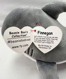 Ty Beanie Boos - Finnegan the Gray Shark, Glitter Eyes