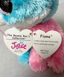 Ty Beanie Boos - Fiona the Pink and Blue Cat, (5"), Glitter Eyes, Justice Stores