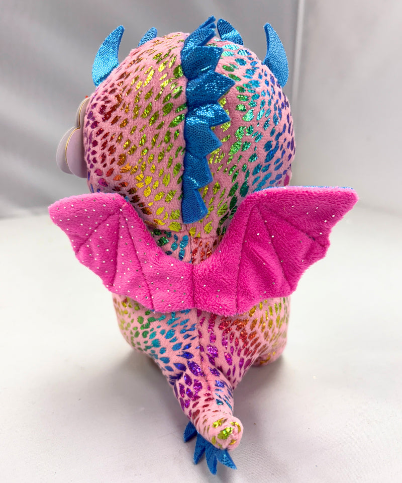 Ty Beanie Boos - Flint the Pink Dragon, Glitter Eyes