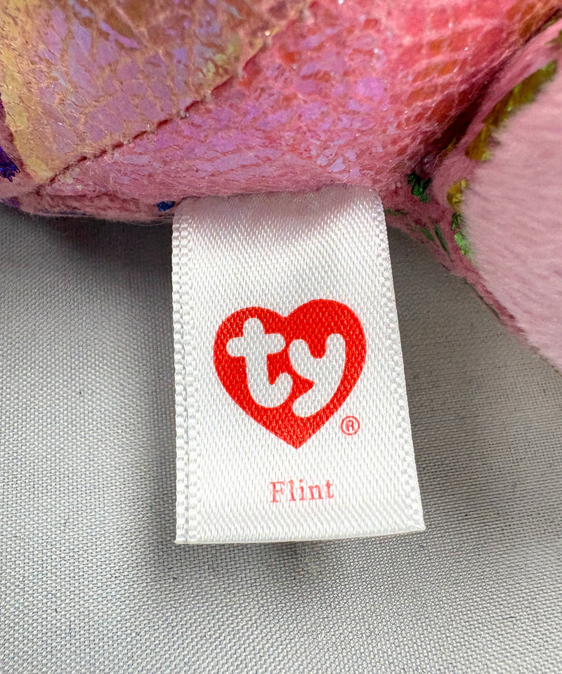Ty Beanie Boos - Flint the Pink Dragon, Glitter Eyes