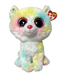 Ty Beanie Boos - Fluffy the Rainbow Cat, Medium (9"), Glitter Eyes, Claire's Exclusive