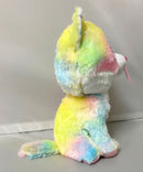 Ty Beanie Boos - Fluffy the Rainbow Cat, Medium (9"), Glitter Eyes, Claire's Exclusive