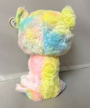 Ty Beanie Boos - Fluffy the Rainbow Cat, Medium (9"), Glitter Eyes, Claire's Exclusive