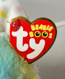 Ty Beanie Boos - Fluffy the Rainbow Cat, Medium (9"), Glitter Eyes, Claire's Exclusive