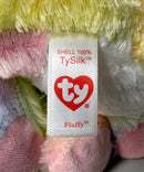Ty Beanie Boos - Fluffy the Rainbow Cat, Medium (9"), Glitter Eyes, Claire's Exclusive