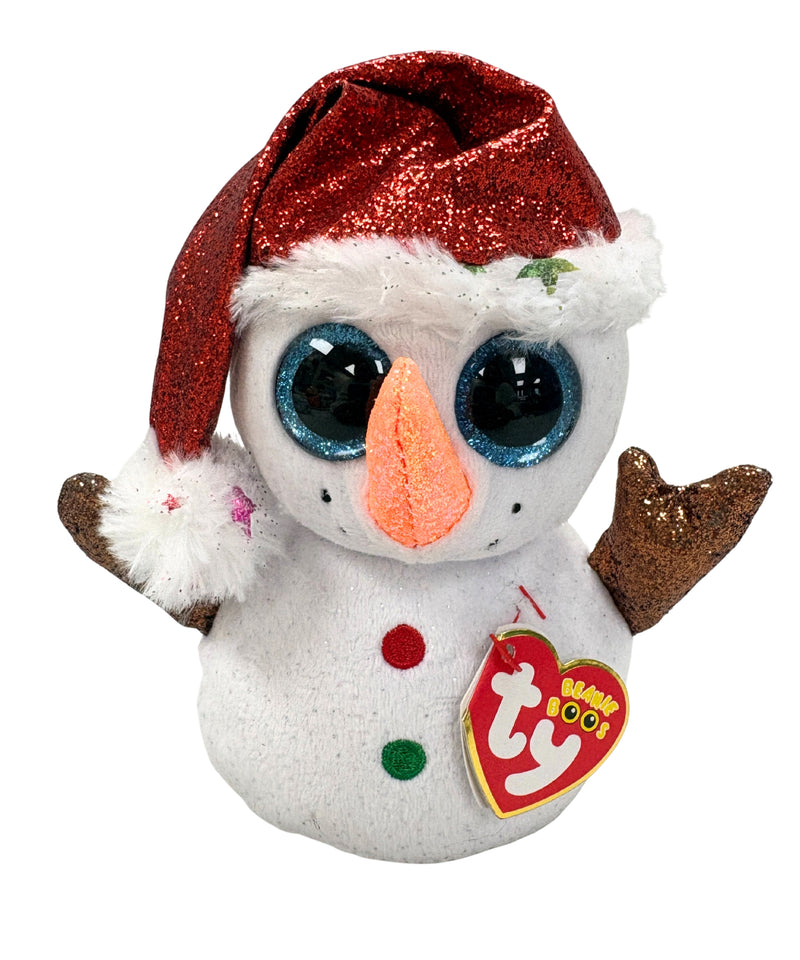 Ty Beanie Boos - Flurry the Snowman, Glitter Eyes, Winter, Christmas