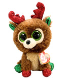 Ty Beanie Boos - Fudge the Reindeer, Glitter Eyes, Christmas