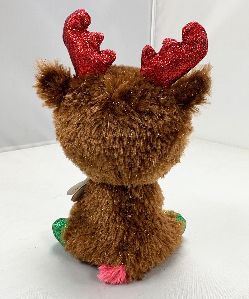 Ty Beanie Boos - Fudge the Reindeer, Glitter Eyes, Christmas