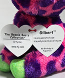 Ty Beanie Boos - Gilbert the Pink & Purple Giraffe, Glitter Eyes