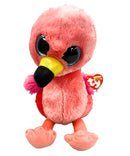 Ty Beanie Boos - Gilda  the Flamingo, Medium, Glitter Eyes, Medium size