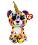 Ty Beanie Boos - Giselle the Unicorn leopard, Glitter Eyes