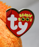 Ty Beanie Boos - Grinner the Orange Trick or Treater Ghost, Glitter Eyes