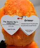 Ty Beanie Boos - Grinner the Orange Trick or Treater Ghost, Glitter Eyes