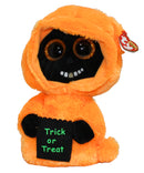 Ty Beanie Boos -  Grinner the Orange Trick or Treater Ghost, Medium (9.25"), Glitter Eyes