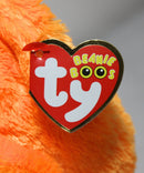 Ty Beanie Boos -  Grinner the Orange Trick or Treater Ghost, Medium (9.25"), Glitter Eyes