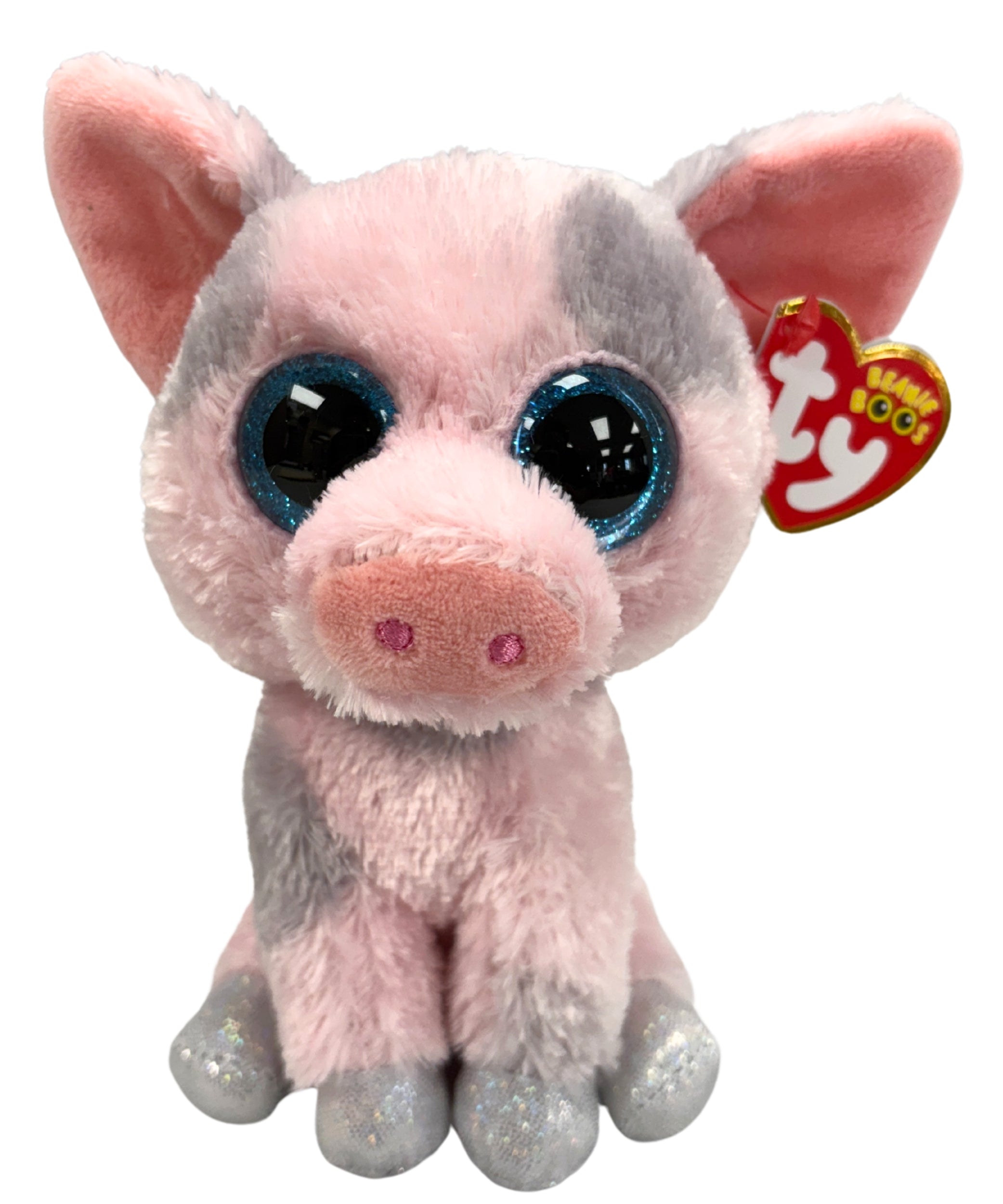 Boo Jeeer Ty Beanie Boos - Hambone the Pig, Glitter Eyes
