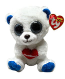 Ty Beanie Boos - Hamburg the White Teddy Bear, (6"), Glitter Eyes, Europe