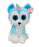 Ty Beanie Boos - Helena the Blue Unicorn Husky, Medium (9"), Glitter Eyes