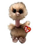 Ty Beanie Boos - Henna the Tan Ostrich, (7"), Glitter Eyes